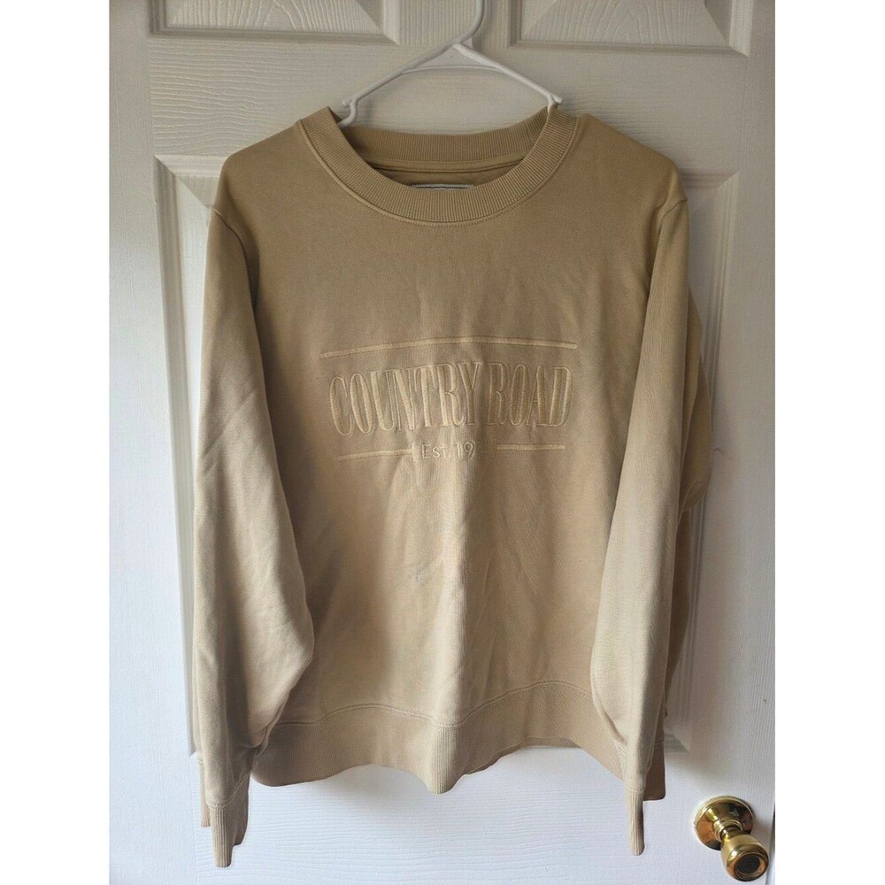 Country Road Sweater Pullover Sz L Australian 100% Cotton Heritage Sweat Western